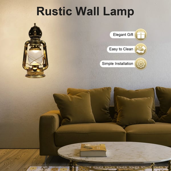 Seinävalaisin - Seinälamppu - LED 3 W (Mukana) - E27-kanta - Jännite 220 V DC - Korkeus 38 cm - Rauta/Muovi - Ei himmennettävä