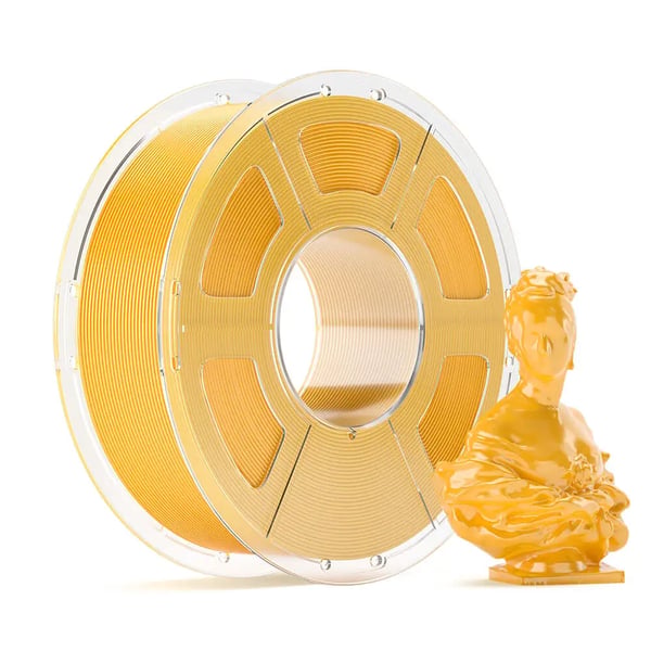 PETG 3D-printerfilament - 1,75 mm, 1 kg Spole - Høj Hastighed 30–600 mm/s - Printtemp 230–250°C - Varmebed 60–80°C - Tolerance ±0,02 mm - Gul PETG 3D-printerfilament - 1,75 mm, 1 kg Spole - Høj Hastighed 30–600 mm/s - Printtemp 230–250°C - Varmebed 60–80°C - Tolerance ±0,02 mm - Gul