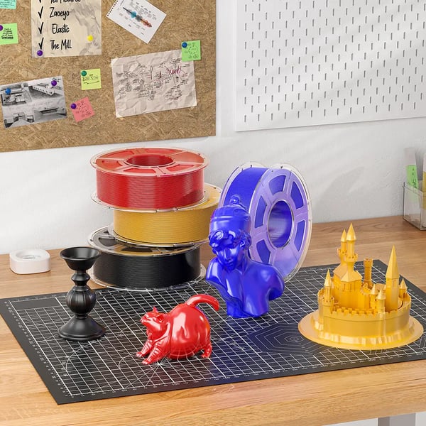 PETG 3D-printerfilament - 1,75 mm ±0,02, 1 kg - Høj hastighed 30–600 mm/s - Printtemp. 230–250 °C - Varmebed 60–80 °C - Hvid