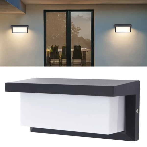 LED udendørs væglampe, vægarmatur, IP65 sort, 12W AC85-265V, justerbare lysfarver