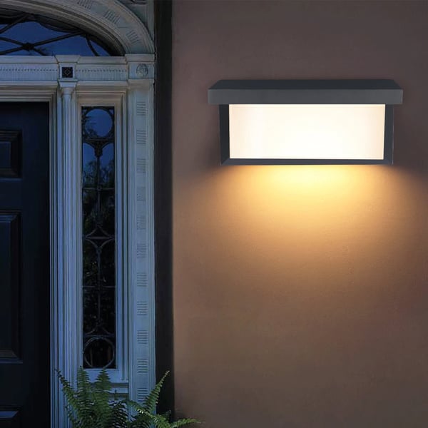 LED udendørs væglampe, vægarmatur, IP65 sort, 12W AC85-265V, justerbare lysfarver