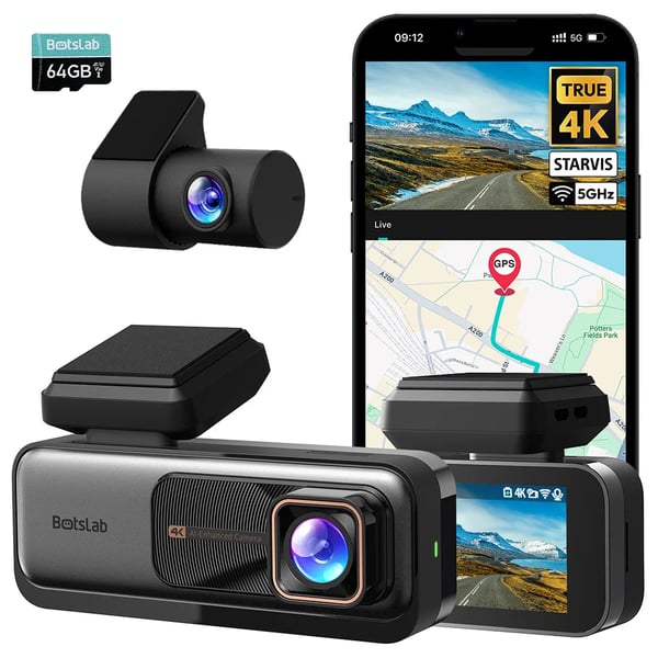 Dashcam bilkamera - G980H - 4K UHD 3840×2160@25fps - Sony IMX415 - 6,2 cm IPS-skærm - WiFi 2,4/5 GHz - 64 GB kort - Superkondensator - Grå