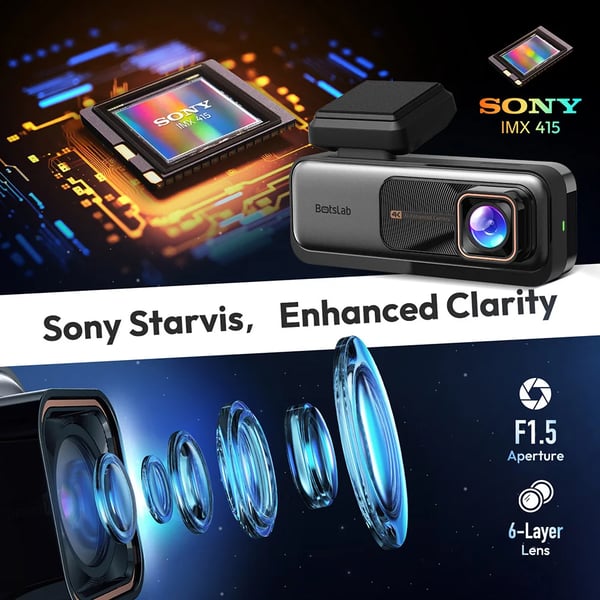 Dashcam bilkamera - G980H - 4K UHD 3840×2160@25fps - Sony IMX415 - 6,2 cm IPS-skærm - WiFi 2,4/5 GHz - 64 GB kort - Superkondensator - Grå