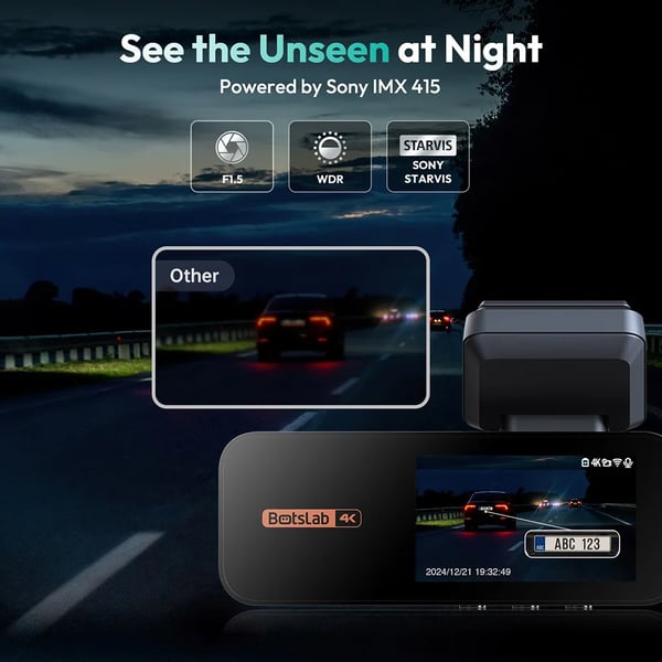 Dashcam bilkamera - G980H - 4K UHD 3840×2160@25fps - Sony IMX415 - 6,2 cm IPS-skærm - WiFi 2,4/5 GHz - 64 GB kort - Superkondensator - Grå