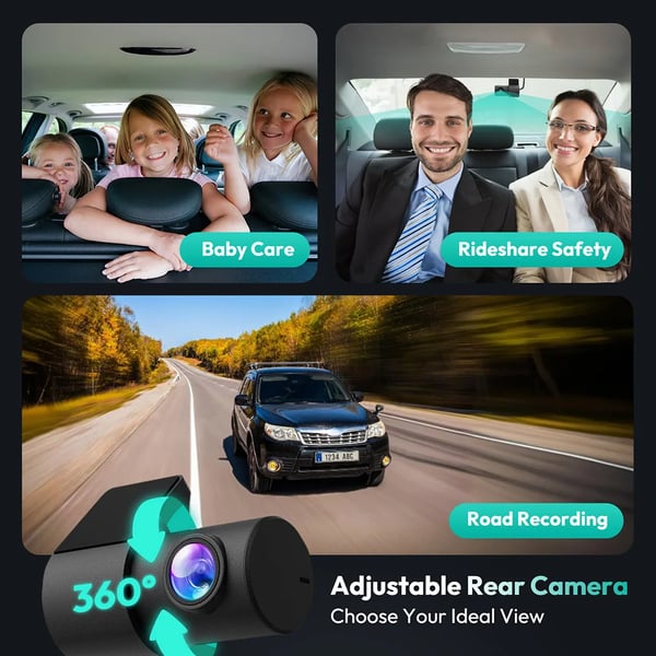 Dashcam bilkamera - G980H - 4K UHD 3840×2160@25fps - Sony IMX415 - 6,2 cm IPS-skærm - WiFi 2,4/5 GHz - 64 GB kort - Superkondensator - Grå