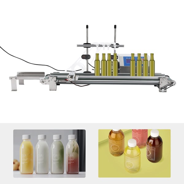 Nestetäyttökone - Automaattinen, 4 suutinta - Virtaus 4×3,2 l/min - Täyttökorkeus 4–25 cm - Pulloille 40–250 mm - 220 V 150 W - CE-hyväksytty