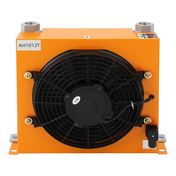 Hydraulinen öljynjäähdytin - AH1012T - DC 12V - 100 l/min - 120 W - ≤20 bar (2 MPa) - 6000 kcal/h - RC-kierre 2,54 cm - Keltainen