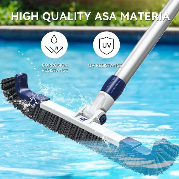 Uima-altaan harjapää - Pb26 - 2-in-1 - Leveys 48 cm - Säädettävä 180° - Uppo- ja maanpäällisiin altaisiin - Seinät, vedenraja, laatat - Valkoinen