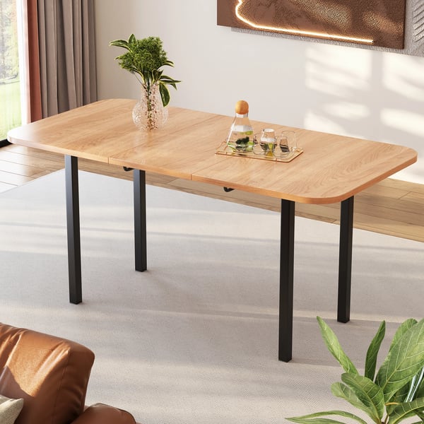 Spisebord - Udtræksbord - Rektangulært - Til 4 Personer - Minimalistisk Moderne Stil - Sammenklappeligt - Kræver Montering