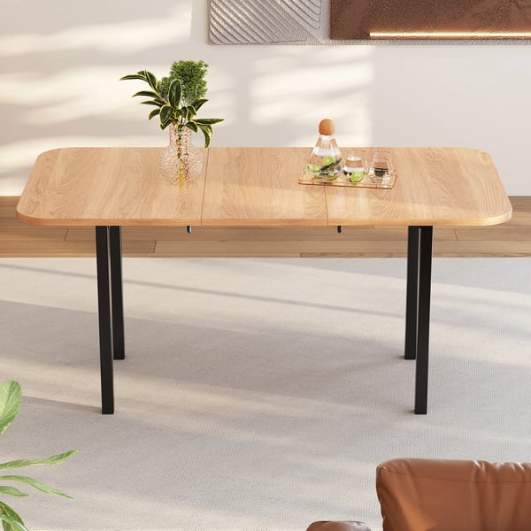 Spisebord - Udtræksbord - Rektangulært - Til 4 Personer - Minimalistisk Moderne Stil - Sammenklappeligt - Kræver Montering