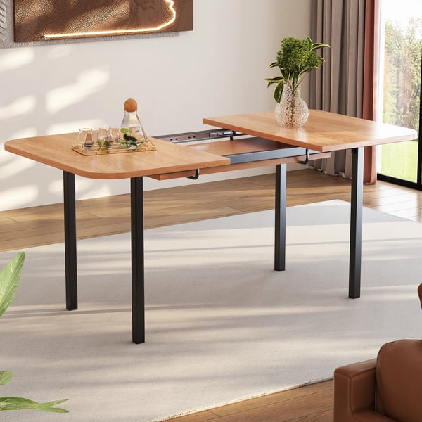 Spisebord - Udtræksbord - Rektangulært - Til 4 Personer - Minimalistisk Moderne Stil - Sammenklappeligt - Kræver Montering