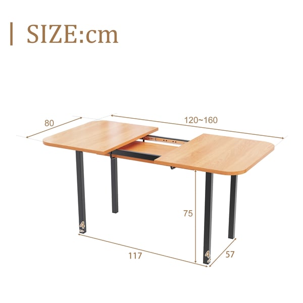 Spisebord - Udtræksbord - Rektangulært - Til 4 Personer - Minimalistisk Moderne Stil - Sammenklappeligt - Kræver Montering