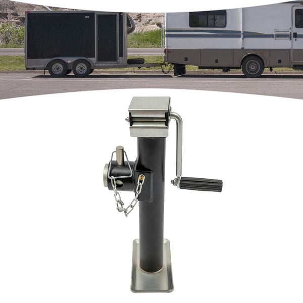 Trailer donkraft - Støtteben - Kapacitet 907 kg - Svingbar - Svejsbart rørbeslag - Med fodplade