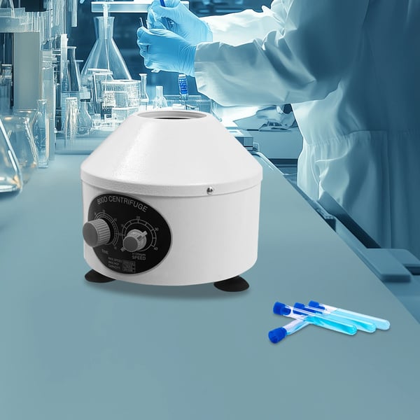 Sähköinen laboratoriosentrifugi - pöytäsentrifugi - 4000 r/min - Ajastin 0–60 min - Roottori 6×20 ml - 220V 50Hz EU-pistoke - 25 W - Valkoinen