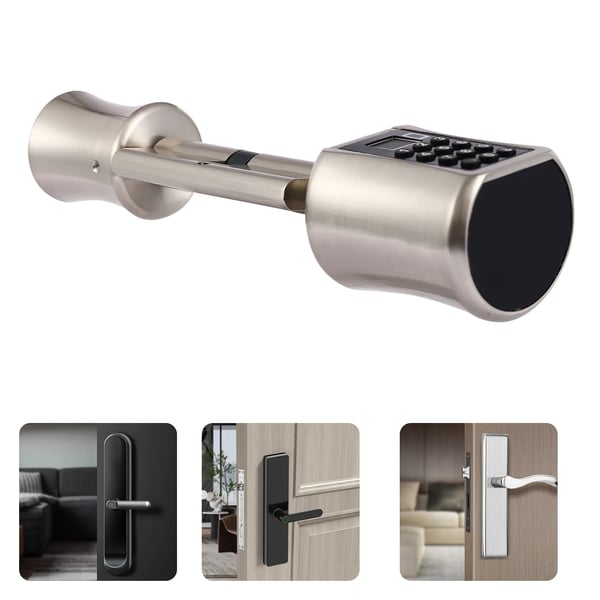 Elektronisk låsecylinder - C001D - Fingeraftryk & PIN-kode - Indbrudssikring - Rustfrit stål - Til indendørs trædør - Sølv