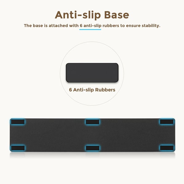 P036 - Rannetuki näppäimistölle - TKL 87 näppäintä (80%) - Muistivaahto - Liukumaton kumipohja - Ergonominen - 35,9×7,3×1,7 cm - Oliivi