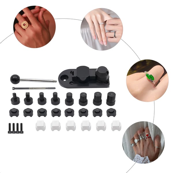 Ringbøjeværktøj - Smykkefremstillingssæt - Forme 12–22 mm - Til ringe, øreringe, armbånd - Manuel - Sort