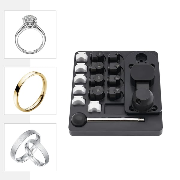 Ringbøjeværktøj - Smykkefremstillingssæt - Forme 12–22 mm - Til ringe, øreringe, armbånd - Manuel - Sort