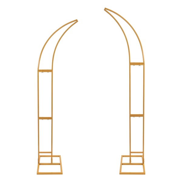Bryllupsbue & fotobaggrund - Buet stativ, 2-pak - 2,1 m + 1,9 m - Gulvstående - Stålrør - 5 kg pr. stativ - Guld