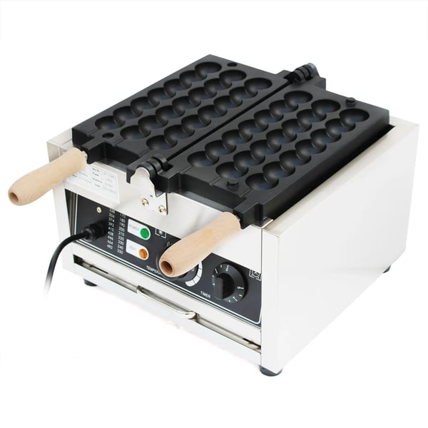 Bubbelvåffeljärn - Professionellt elektriskt - 1500 W - Non-stick - 180° roterbart - Temp 50–300°C - 220 V - Svart/Silver