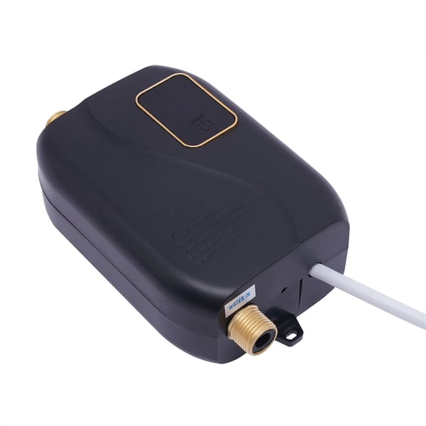 Vandvarmer - Elektrisk gennemstrømningsvandvarmer 3500 W - Kompakt design - LCD-display - Vægmonteret - IPX4 - Sort