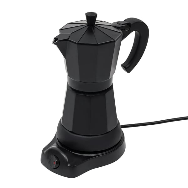 Mokkakande - Elektrisk espressokande - 300 ml Kapacitet - 480 W - 220–240 V - Aluminiumlegering - Med base - Sort