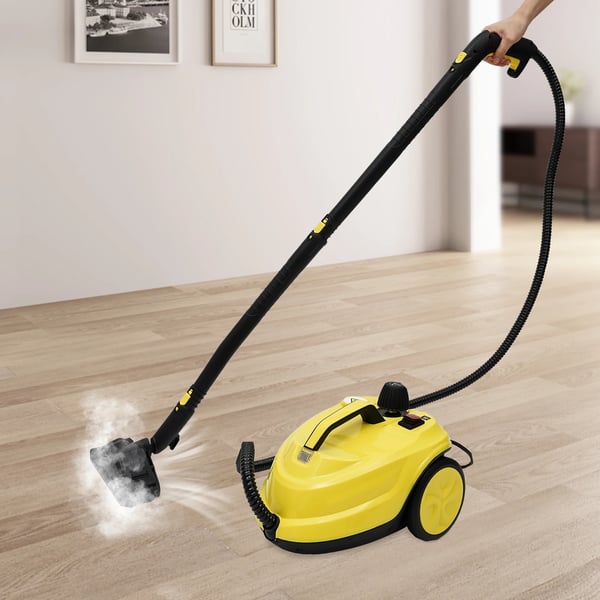 Damprenser - Håndholdt dampvasker - 2000 W - 360° Roterende Børste - Multifunktion Til Køkken - Rustfrit Stål - Lysegul