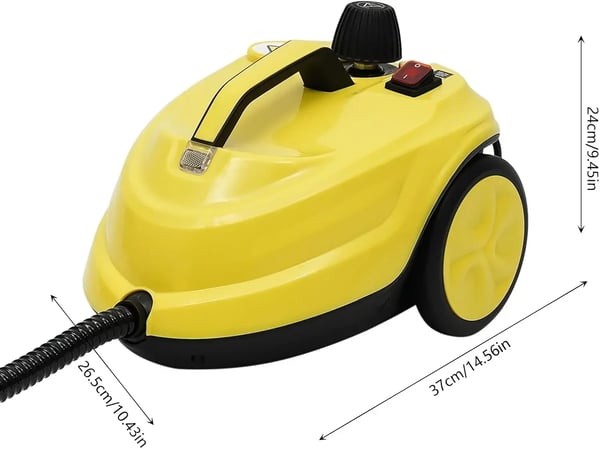 Damprenser - Håndholdt dampvasker - 2000 W - 360° Roterende Børste - Multifunktion Til Køkken - Rustfrit Stål - Lysegul