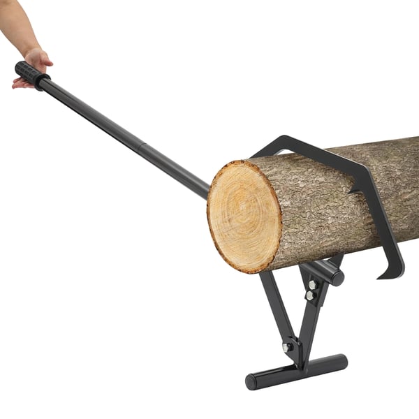 Brændeløfter - Kantkrog/Cant Hook - Justerbar længde - Stamrulle - Skovværktøj - Sort