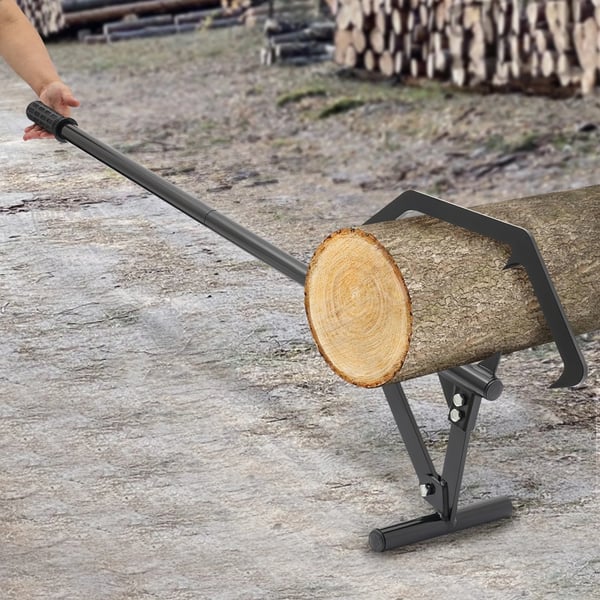 Brændeløfter - Kantkrog/Cant Hook - Justerbar længde - Stamrulle - Skovværktøj - Sort