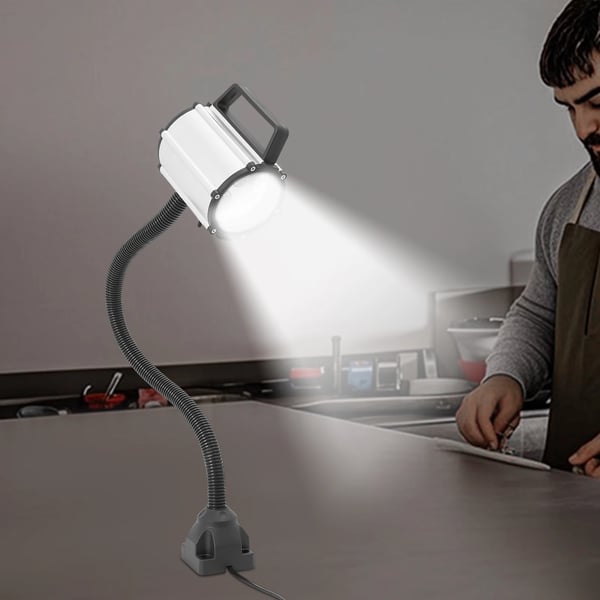 LED työpöytävalo - Hanhenkaulalamppu - 360° Taipuisa - Veden- ja pölynkestävä - 5W 110–220V AC - 5500–6500K Valkoinen - Varsi 50 cm - Musta