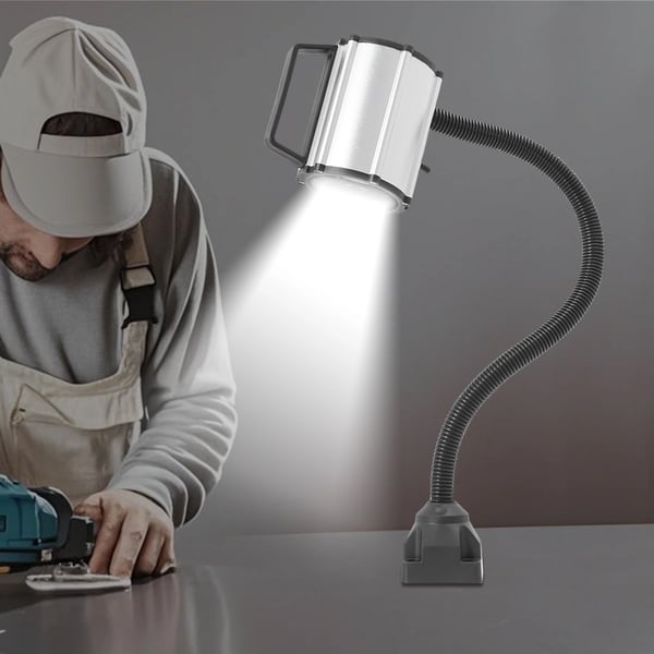 LED työpöytävalo - Hanhenkaulalamppu - 360° Taipuisa - Veden- ja pölynkestävä - 5W 110–220V AC - 5500–6500K Valkoinen - Varsi 50 cm - Musta