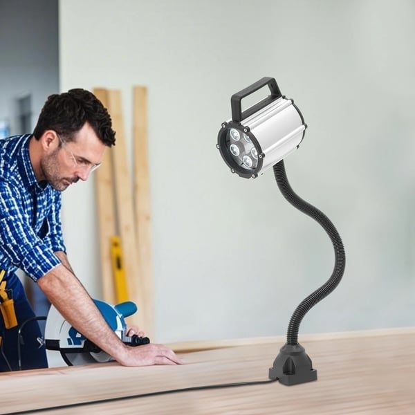 LED työpöytävalo - Hanhenkaulalamppu - 360° Taipuisa - Veden- ja pölynkestävä - 5W 110–220V AC - 5500–6500K Valkoinen - Varsi 50 cm - Musta