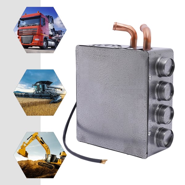 12V autolämmitin, UTV universaali kojelaudan alle lämmitinsarja, 4-aukko, portaaton säätönuppi, kuorma-autoihin, kaivinkoneisiin, puimureihin, harmaa