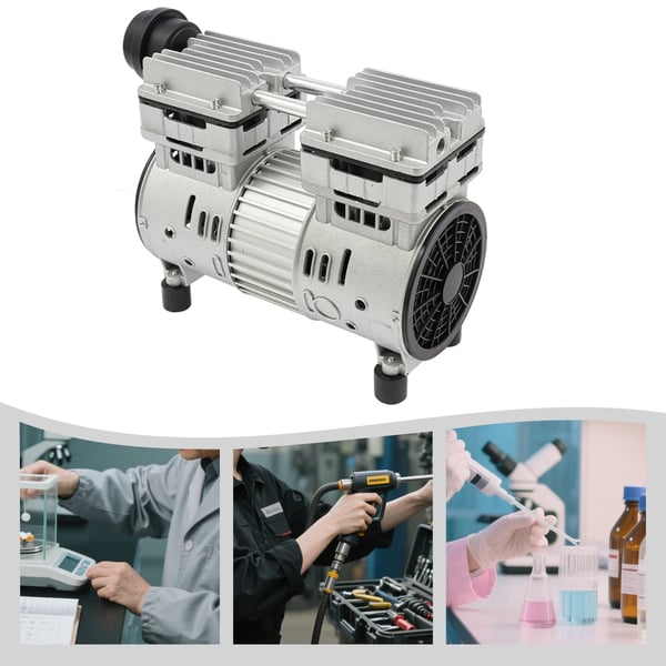 Kompressor - Oliefri luftkompressor - 750 W (1 hk) - 220 V - 145 l/min - 8 bar - 1400 omdr./min - 69 dB lavt støjniveau - Grå