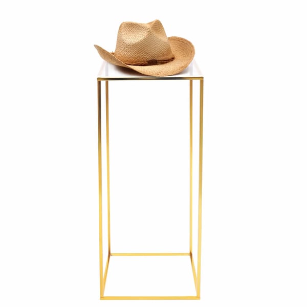 Blomsterstander - Metalsøjle 80 cm - Elegant - Til bryllup & fest - Til hjem & have - Guld