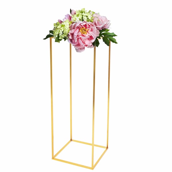 Blomsterstander - Metalsøjle 80 cm - Elegant - Til bryllup & fest - Til hjem & have - Guld