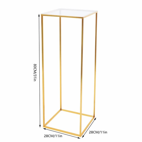 Blomsterstander - Metalsøjle 80 cm - Elegant - Til bryllup & fest - Til hjem & have - Guld
