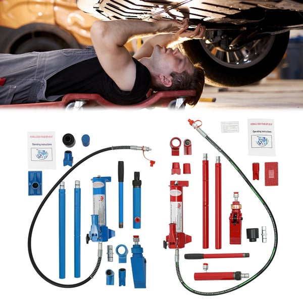 Hydraulinen korinkorjaussarja - Porta Power 4 t - 4000 kg kapasiteetti - Autokorjaamoon - Kuljetuslaukulla - Sininen