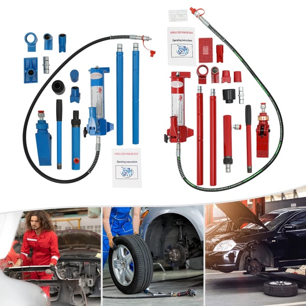 Hydraulinen korinkorjaussarja - Porta Power 4 t - 4000 kg kapasiteetti - Autokorjaamoon - Kuljetuslaukulla - Sininen