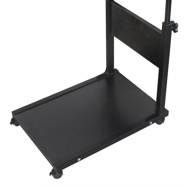 Rullebord til seng/sofa - Sidebord på hjul - Højdejusterbart 55–80 cm - Bordplade 60x40 cm - 2 niveauer - 4 hjul med bremse - 20 kg - Sort