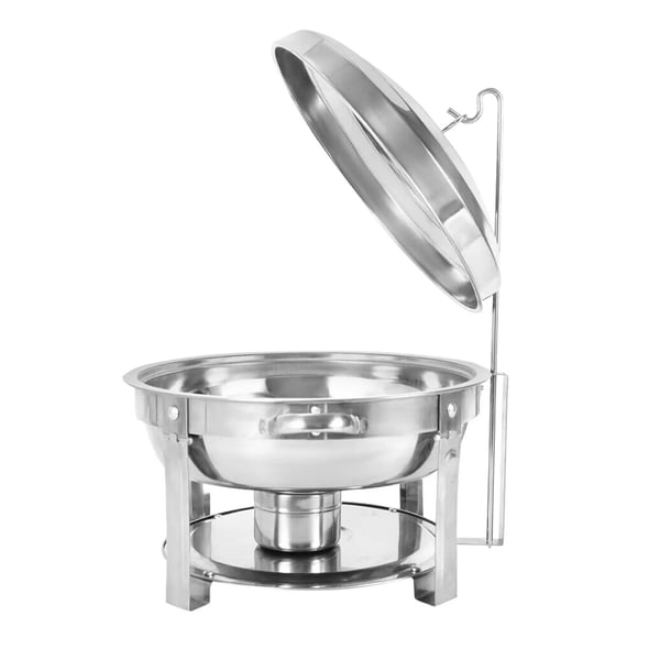 Chafing Dish Buffetvarmer - Sæt - Rustfrit Stål - 7,5 l Kapacitet - Låg & Spritbrænder - Bærbar - Let at Rengøre - Multifarvet