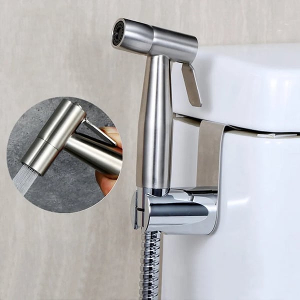 Bidet brusersæt - Håndholdt bidetbruser til toilet - Ventilkerne i messing - Til toilet, gulv og grøntsager - Badeværelse