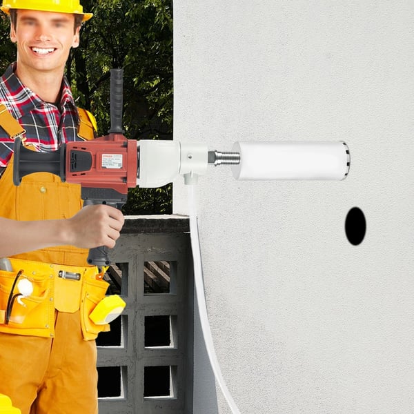Kerneboremaskine til beton - Borestativ - 2200 W - 1200 rpm - Ø 180 mm - Vådt/tørt - 220 V EU-stik - Rød/Sort