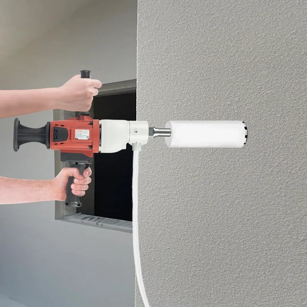 Kerneboremaskine til beton - Borestativ - 2200 W - 1200 rpm - Ø 180 mm - Vådt/tørt - 220 V EU-stik - Rød/Sort