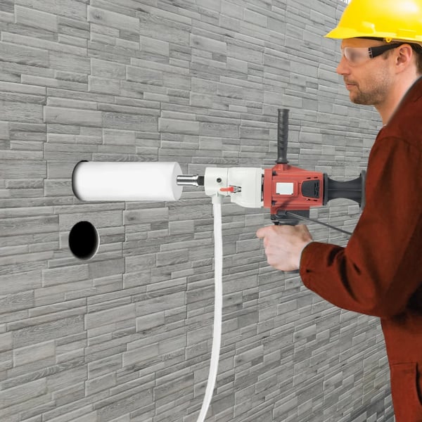 Kerneboremaskine til beton - Borestativ - 2200 W - 1200 rpm - Ø 180 mm - Vådt/tørt - 220 V EU-stik - Rød/Sort