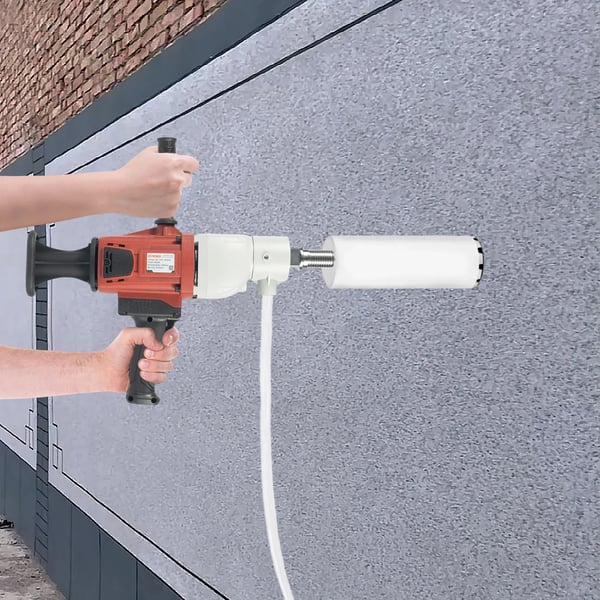 Kerneboremaskine til beton - Borestativ - 2200 W - 1200 rpm - Ø 180 mm - Vådt/tørt - 220 V EU-stik - Rød/Sort