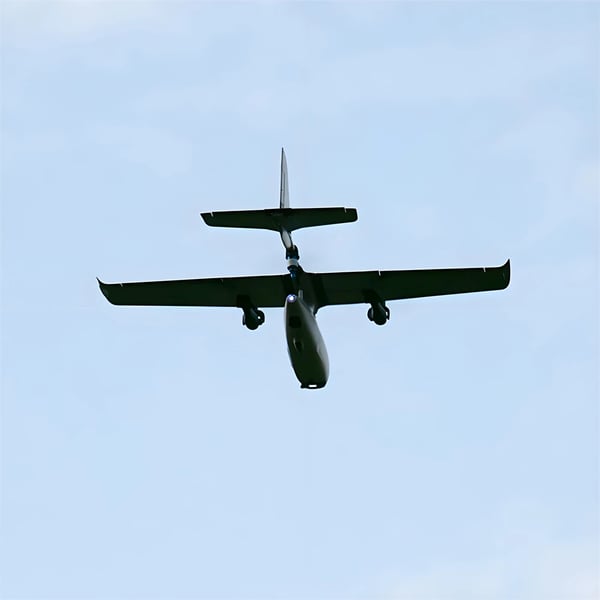 VTOL FPV-drone - RC fly PNP/Semi - Lodret start og landing - Fastvinge FPV - Nybegyndervenlig - Flyvetid 5–10 min - Grå
