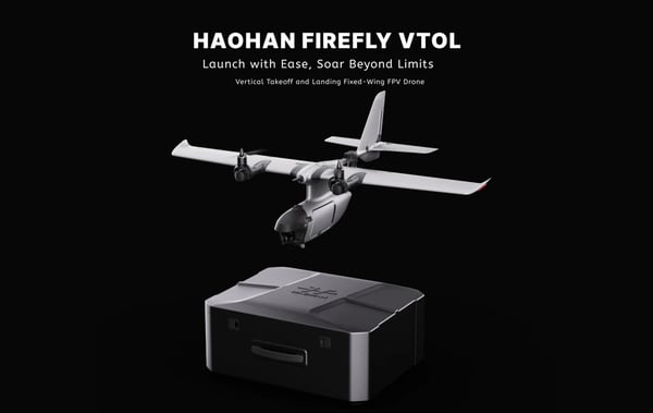 VTOL FPV-drone - RC fly PNP/Semi - Lodret start og landing - Fastvinge FPV - Nybegyndervenlig - Flyvetid 5–10 min - Grå