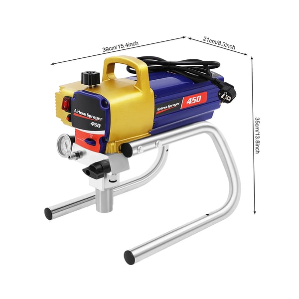 Airless malersprøjte - Elektrisk højtrykssprøjte - 1500 W - 220 V - 3300 PSI - 2,2 L/min - Kobbermotor - EU-stik - Blå